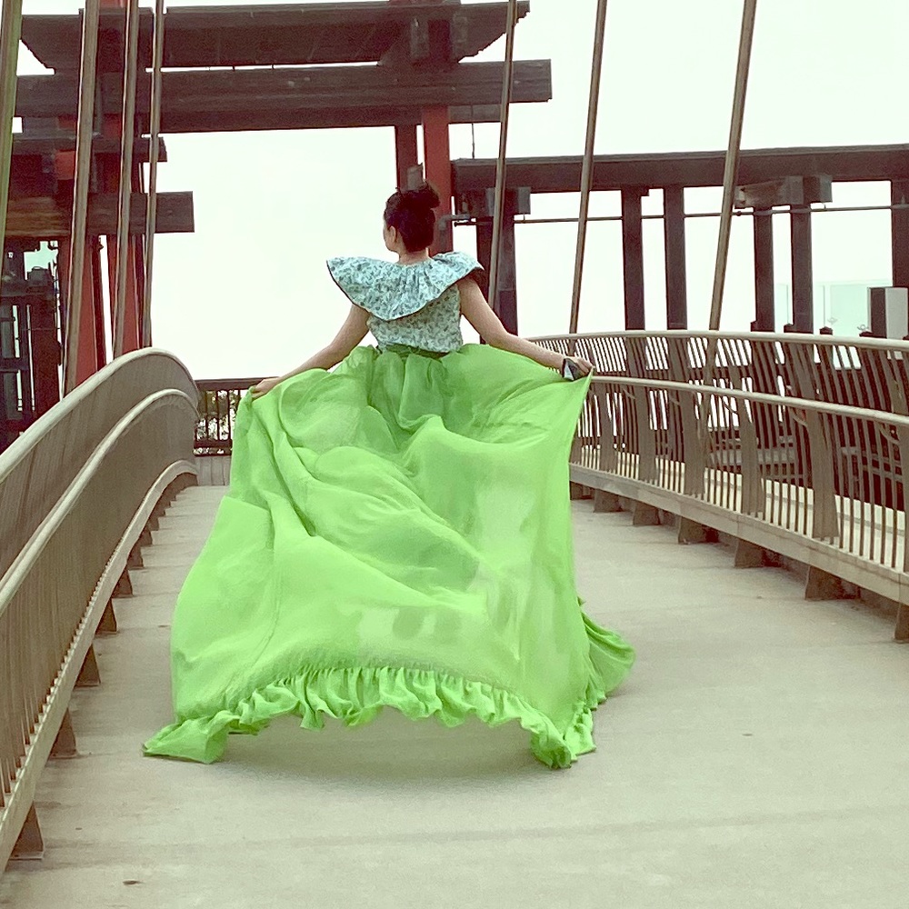 Chiffon green skirt NEED GONE